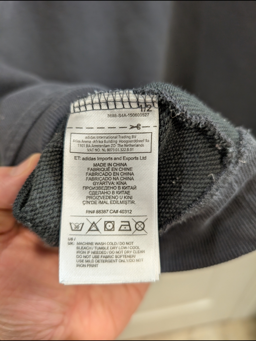 adidas Skateboarding Charcoal Hoodie with Blue and Burgundy Panels - Picture 10 of 11